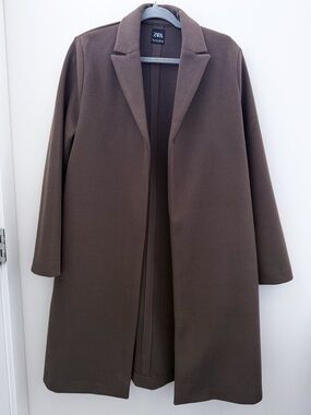 Zara Chocolate Brown Long Trench Coat
